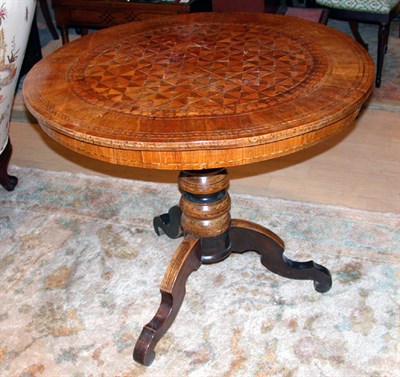 Lot 2496 - Italian Victorian Parquetry Inlaid Center...