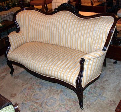 Lot 2535 - Victorian Style Walnut Settee Length 6 feet.