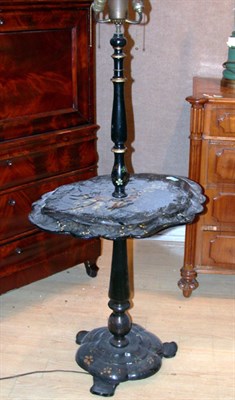 Lot 2555 - Victorian Papier Mache Floor Lamp with Table...