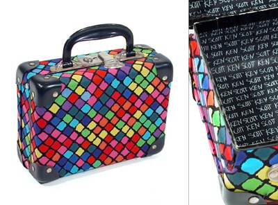 Lot 264A - Ken Scott Harlequin Plaid Lunch Box Bag...