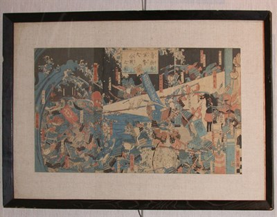 Lot 2098 - Four Japanese Woodblock Print Triptychs of...