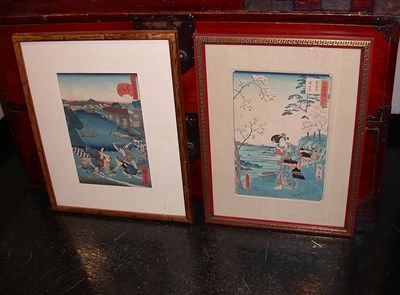Lot 2179 - Five Framed Japanese Woodblock Prints 19th...