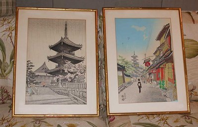 Lot 2156 - Five Framed Japanese Woodblock Prints of...