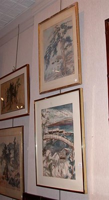 Lot 2140 - Seven Framed Chinese Watercolors on Paper of...