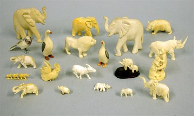 Lot 2214 - Twenty Japanese Ivory Carvings of Elephants,...