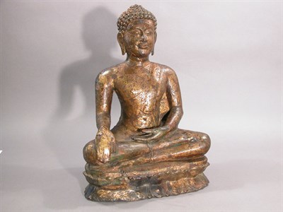 Lot 4247 - Thai Gilt-Bronze Buddha 16th Century Seated in...