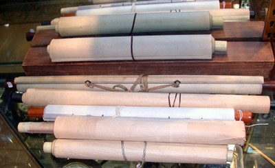 Lot 2199 - Seven Chinese Scroll Paintings and Embroidered...