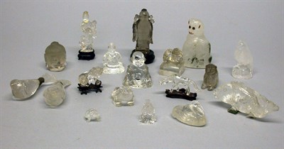 Lot 2193 - Large Group of Asian Clear Glass and Rock...