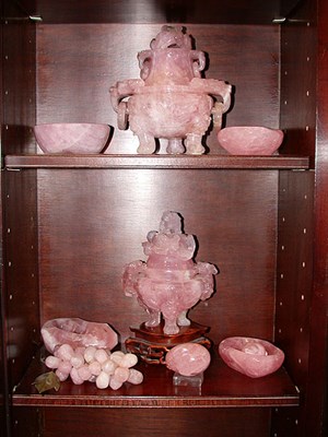 Lot 2182 - Group of Rose Quartz Articles Comprising four...