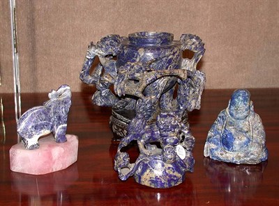 Lot 2211 - Group of Lapis Lazuli Carved Articles...