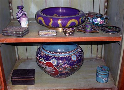 Lot 2134 - Group of Chinese Cloisonne Articles Comprising...