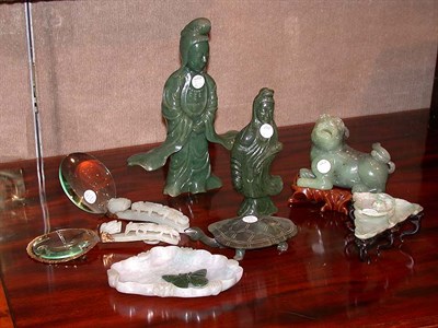 Lot 2212 - Group of Chinese Jade Articles Comprising a fu...