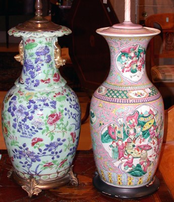 Lot 2218 - Two Chinese Famille Rose Porcelain Vases Each...