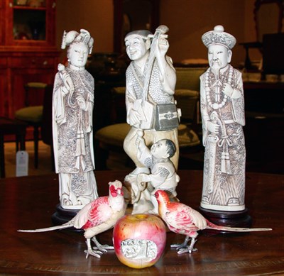 Lot 2192 - Group of Chinese and Japanese Ivory and...