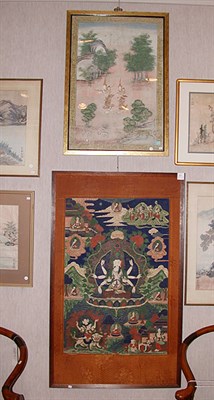 Lot 2126 - Tibetan Color on Canvas Thanka; Together with...