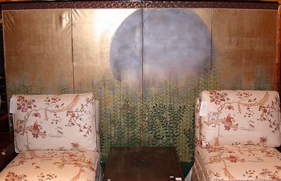 Lot 2110 - Japanese Six-Panel Floor Screen Depicting...