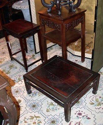 Lot 2170 - Three Chinese Side Tables One with Shou...