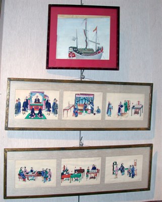 Lot 2168 - Three Chinese Pith Paper Paintings of Figures...