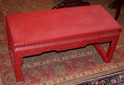 Lot 2144 - Chinese Carved and Red Painted Low Table