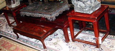 Lot 2150 - Pair of Chinese Side Tables and Three Low Tables