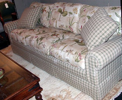 Lot 2334 - Upholstered Sofa Modern Length 7 feet.