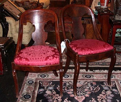 Lot 2376 - Set of Four Empire Style Mahogany Side Chairs