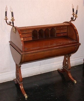 Lot 2331 - Georgian Style Mahogany Roll Top Desk Height...