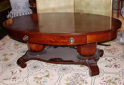 Lot 2394 - Empire Style Fruitwood Oval Low Table Height...