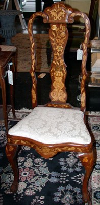 Lot 2392 - Dutch Style Marquetry Inlaid Side Chair