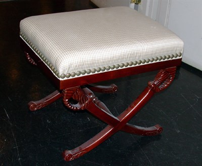 Lot 2345 - Continental Walnut Upholstered Curule Bench