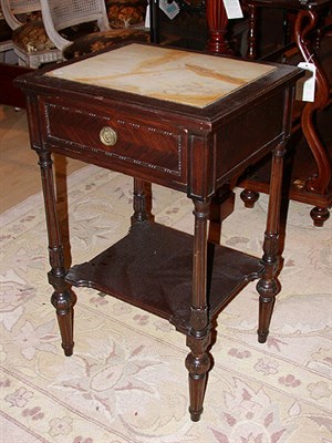 Lot 2415 - Victorian Style Mahogany Marble Top Side Table...