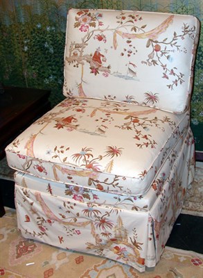 Lot 2336 - Pair of Chinoiserie Upholstered Armless Lounge...