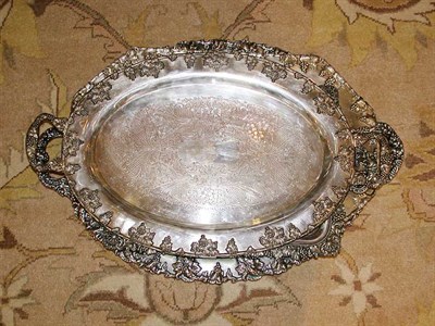 Lot 2569 - Four Silver Plated Serving Trays Decorated...