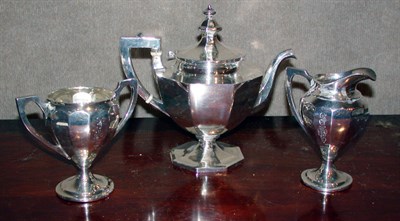 Lot 2577 - Assembled Sterling Silver Three-Piece Tea...