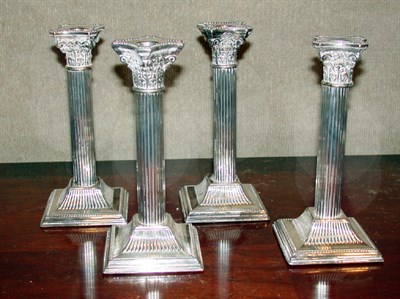 Lot 2581 - Set of Four English Silver Plated Columnar...