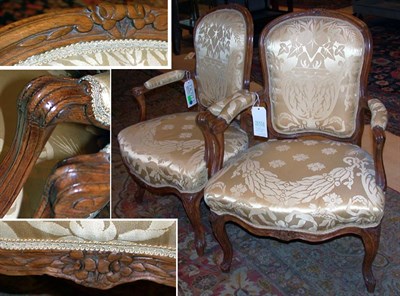 Lot 4404 - Pair of Louis Beechwood Fauteuils 18th Century...