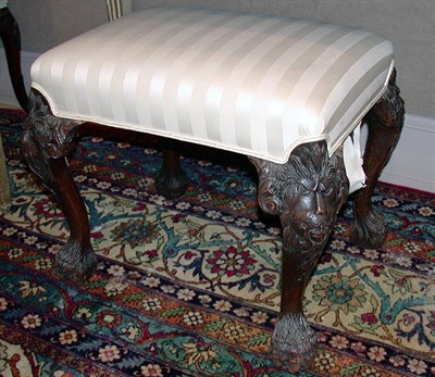Lot 4358 - Irish George II Mahogany Upholstered Stool The...