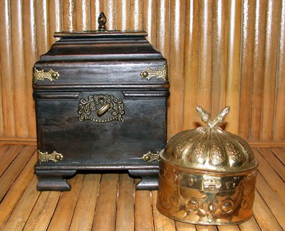 Lot 2089 - Two Asian Boxes Comprising a brass bound wood...