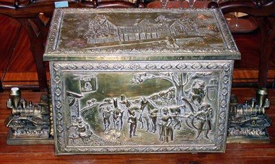 Lot 2433 - Georgian Style Brass Coal Box