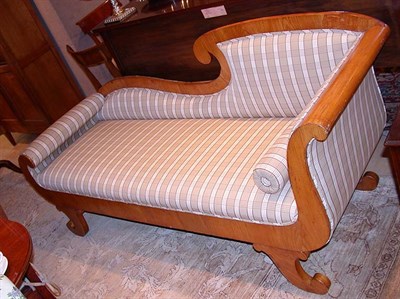 Lot 2464 - Biedermeier Style Birch Upholstered Sofa...
