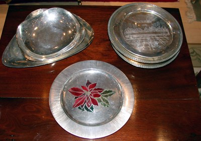 Lot 2586 - Seven Sterling Silver Dishes Various makers...