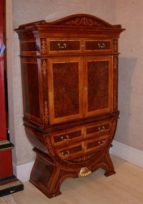 Lot 2438 - Biedermeier Style Inlaid Burl-Wood Secretaire...