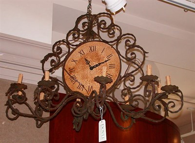 Lot 2643 - Rococo Style Iron Ten-Light Chandelier