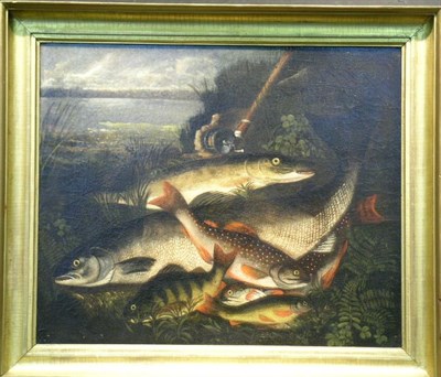 Lot 2026A - American School 19th Century A DAY'S CATCH Oil...