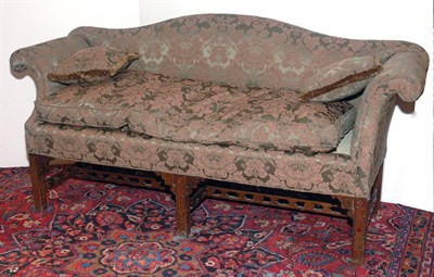 Lot 374 - Georgian Style Upholstered Mahogany Camel Back...