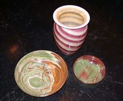 Lot 2102 - Two Carved Hardstone Bowls; Together with a...