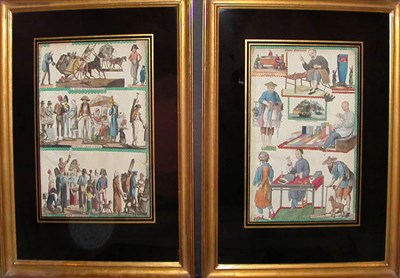 Lot 2052 - Artist Unknown [CHINESE SCENES] Hand-colored...