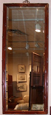 Lot 2141 - Asian Style Faux Bamboo Wood Mirror