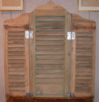 Lot 2340 - Provincial Pine Louvered Three-Panel Screen