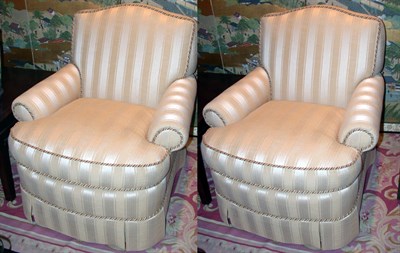 Lot 2343 - Pair of Upholstered Easy Chairs Modern